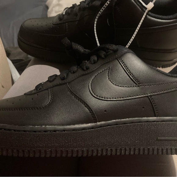 Nike AirForce1 All-Black Leather Sneakers